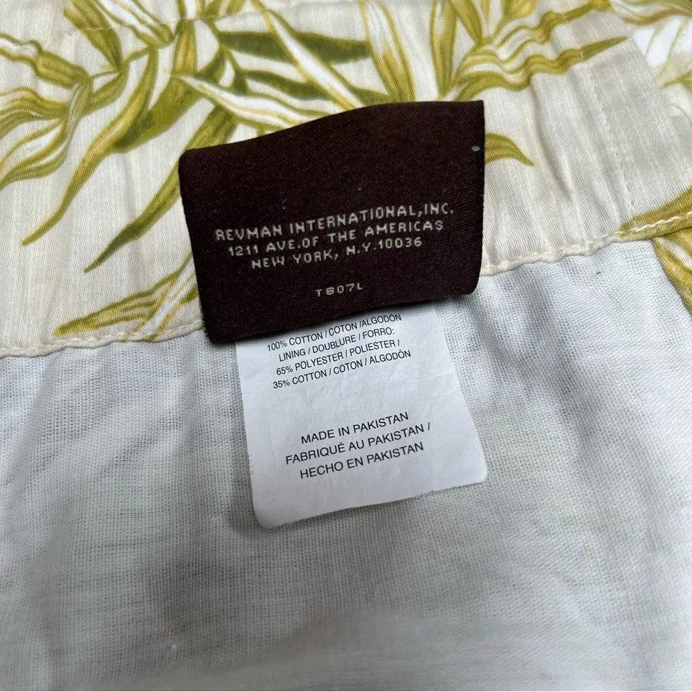 TOMMY BAHAMA Island Botanical Window Lined Valance Tropical Leaves#0901258B